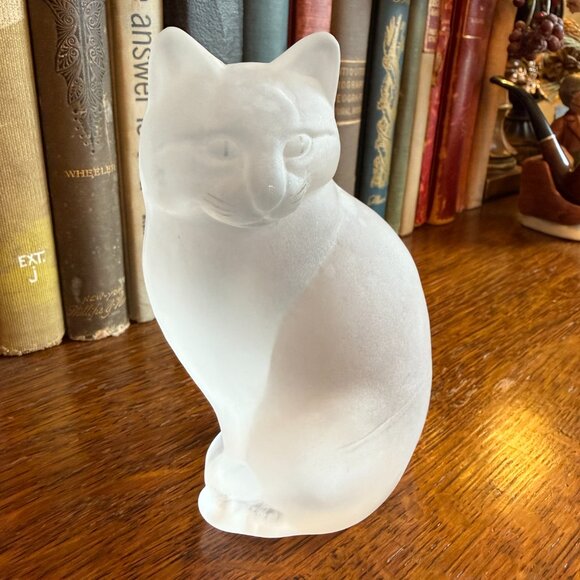 1985 Swedish Frosted Art Glass Cat - Picture 7 of 15